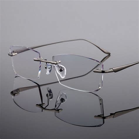 boots rimless glasses for men.